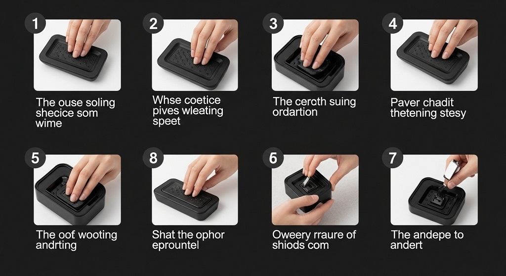 Step-by-step process tying improved clinch knot for surf fishing rig leader connection